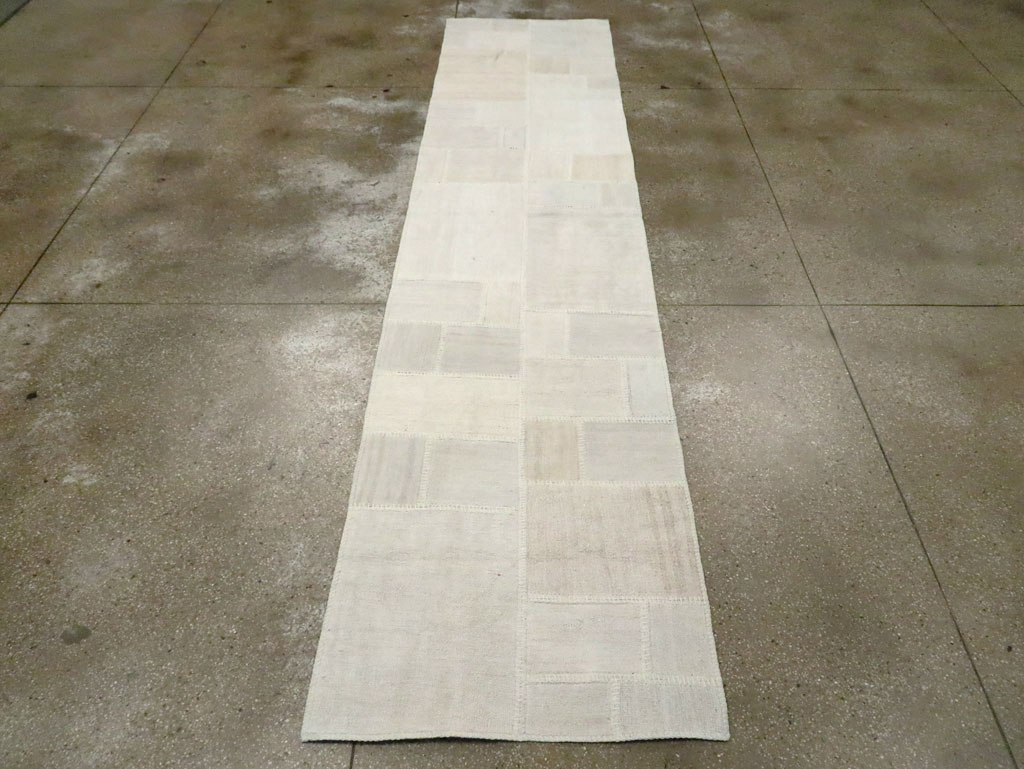 Contemporary Turkish Flatweave Kilim Patchwork Runner, No.30581 - Gsblank