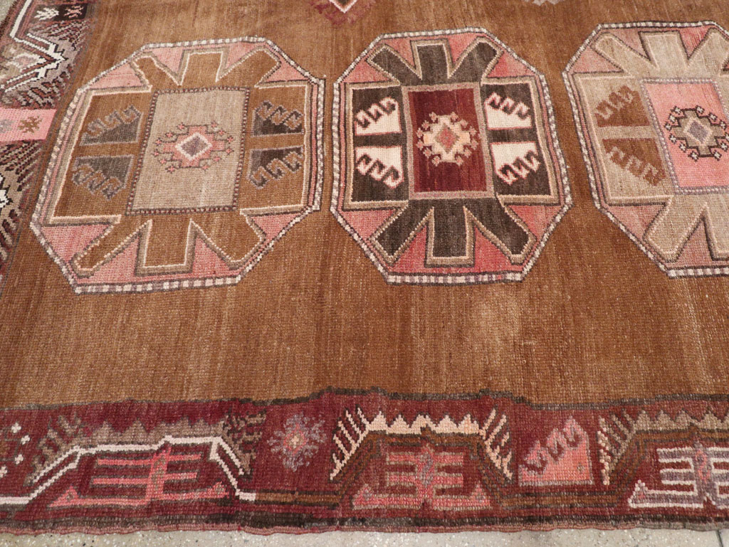 Vintage Turkish Tribal Long Room Size Carpet, No.30592 - Gsblank