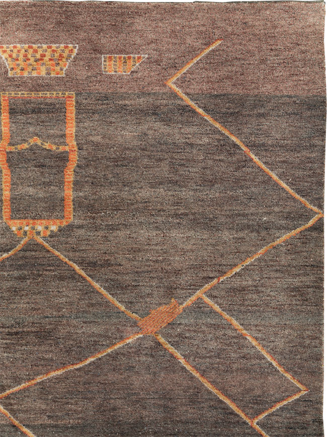 Persian Gabbeh Inspired Turkish Room Size Carpet, No.30598 - Gsblank