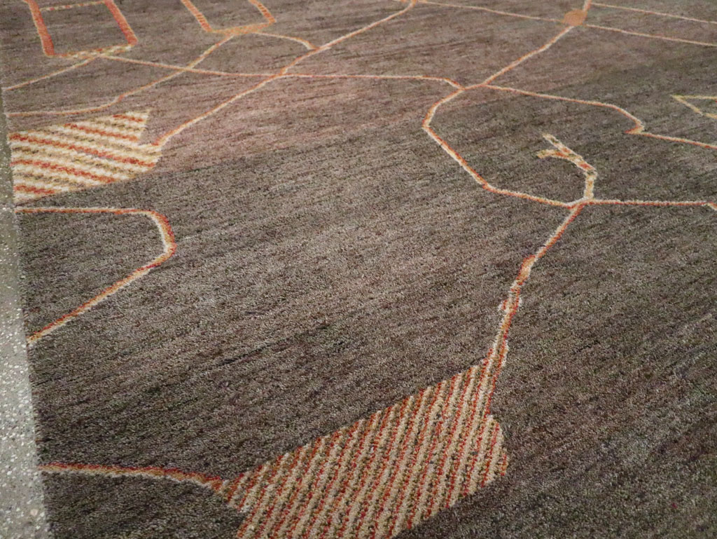 Persian Gabbeh Inspired Turkish Room Size Carpet, No.30598 - Gsblank