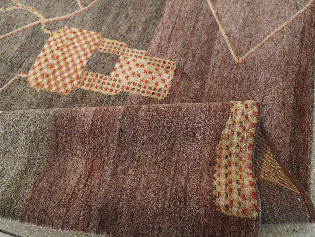 Persian Gabbeh Inspired Turkish Room Size Carpet, No.30598 - Gsblank