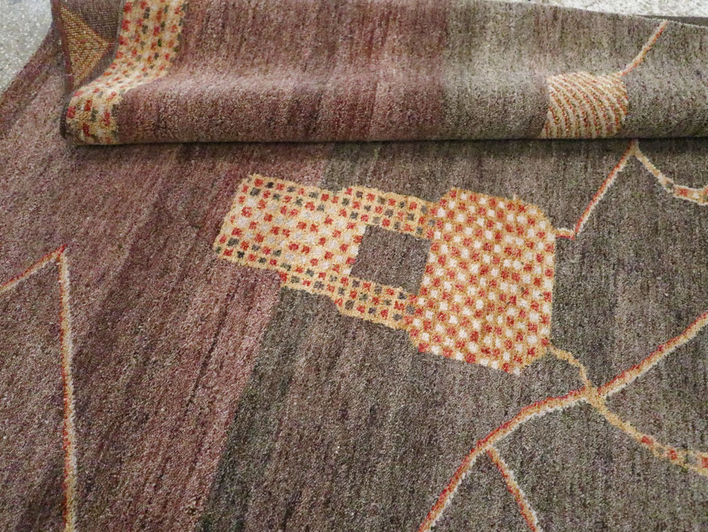 Persian Gabbeh Inspired Turkish Room Size Carpet, No.30598 - Gsblank