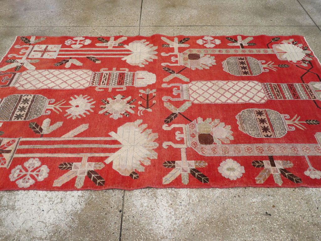 Antique East Turkestan Khotan Accent Rug, No.30605 - Gsblank