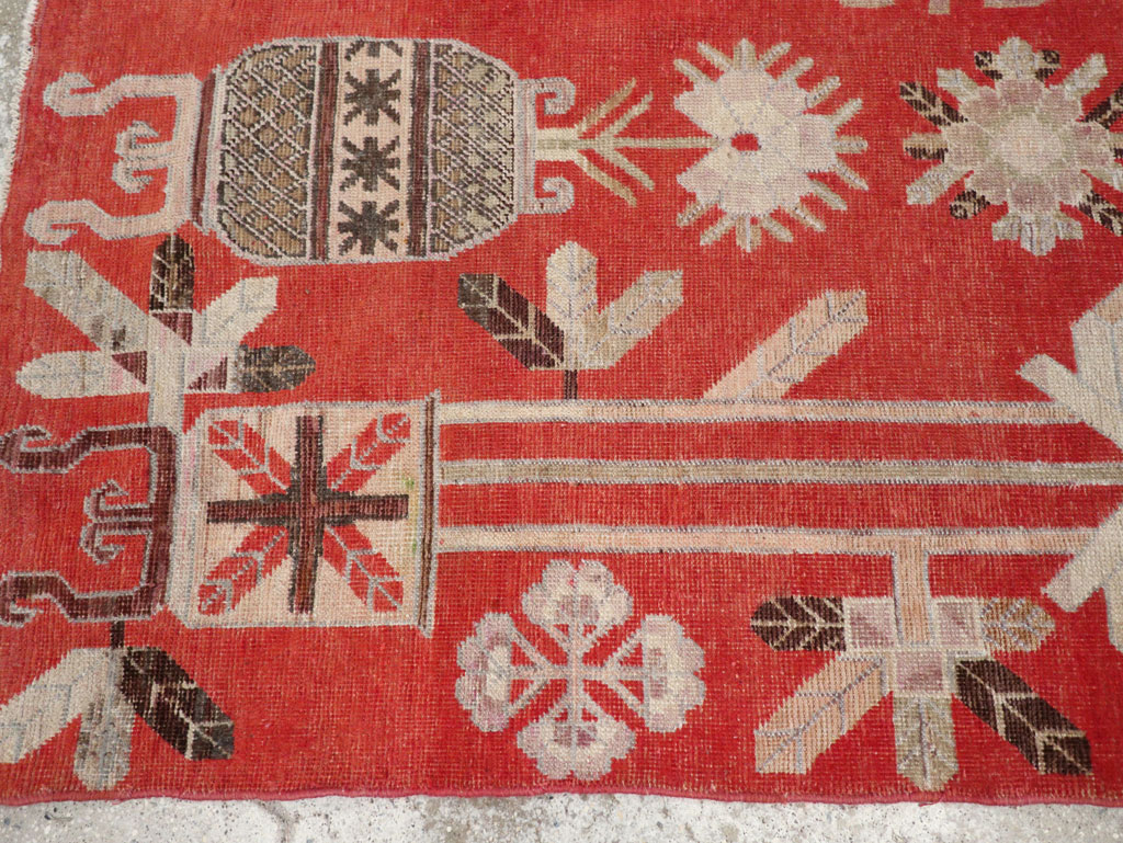 Antique East Turkestan Khotan Accent Rug, No.30605 - Gsblank