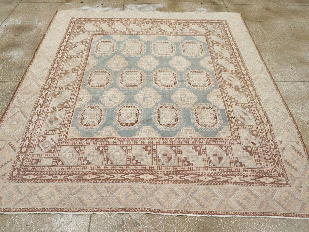 Antique East Turkestan Khotan Small Square Room Size Carpet, No.30608 - Gsblank