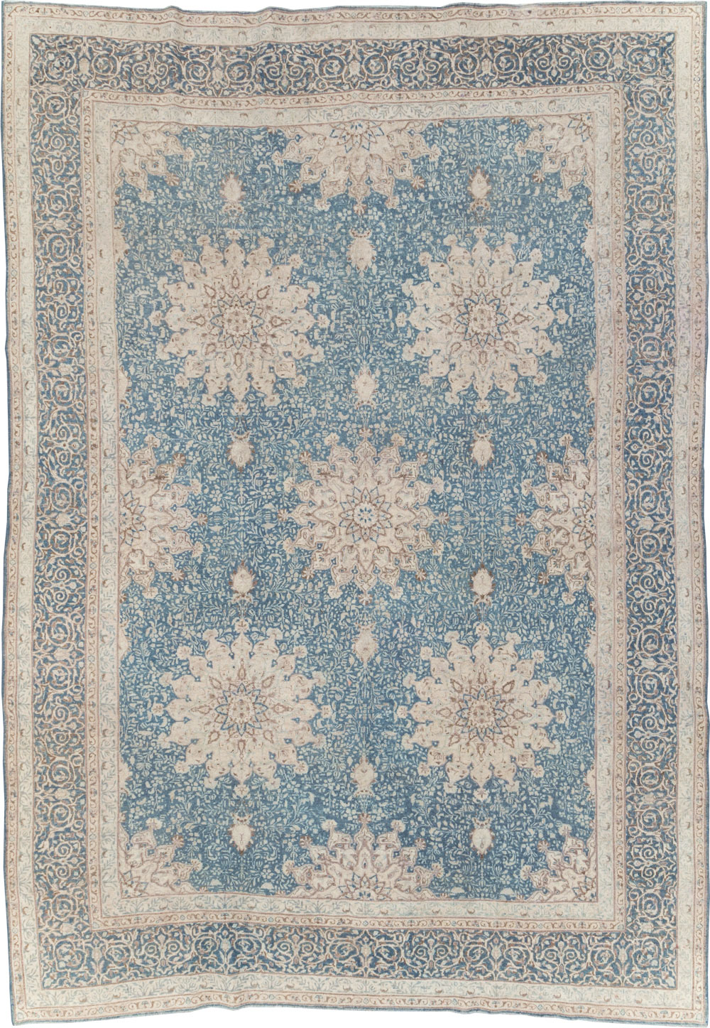 Vintage Persian Mashad Room Size Carpet, No.30609 - Gsblank