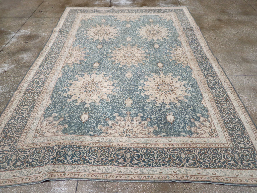 Vintage Persian Mashad Room Size Carpet, No.30609 - Gsblank