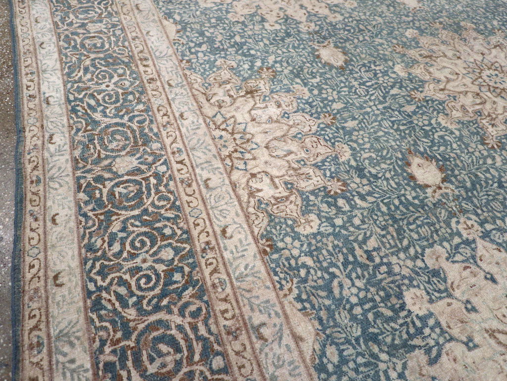Vintage Persian Mashad Room Size Carpet, No.30609 - Gsblank