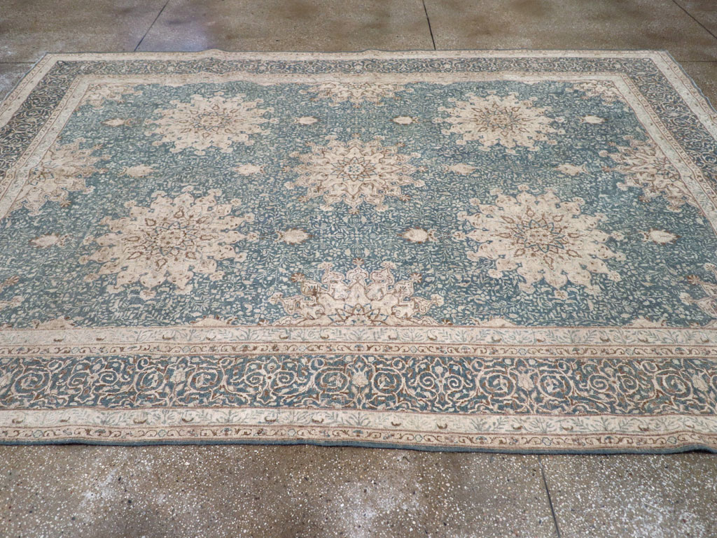 Vintage Persian Mashad Room Size Carpet, No.30609 - Gsblank