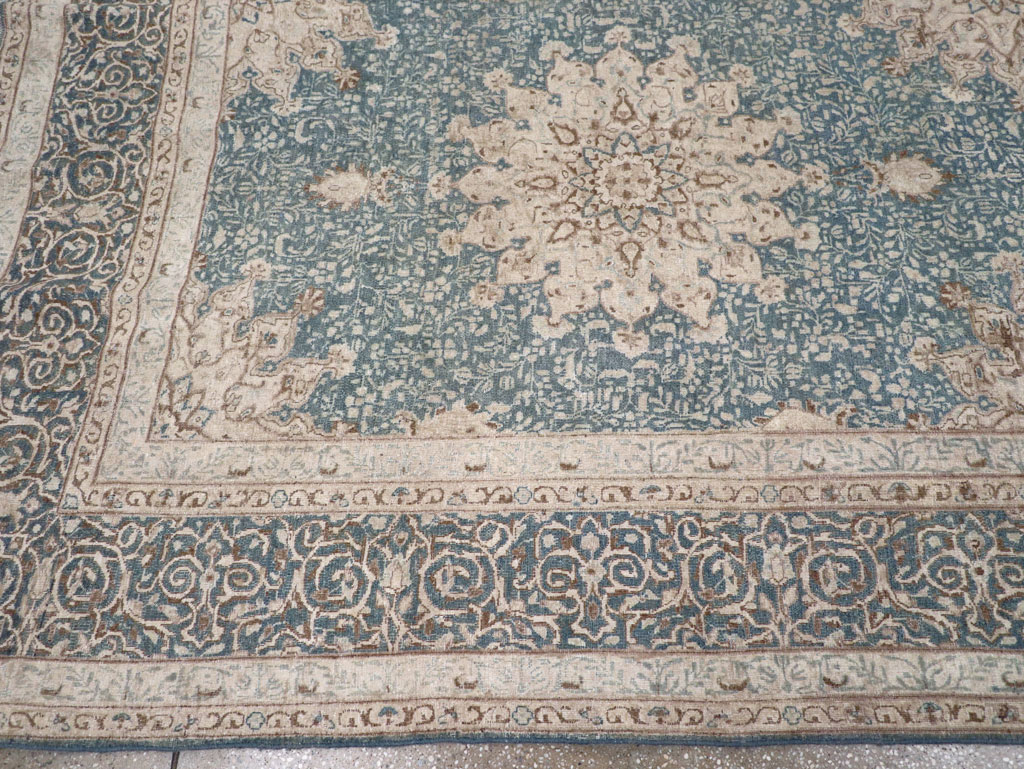 Vintage Persian Mashad Room Size Carpet, No.30609 - Gsblank