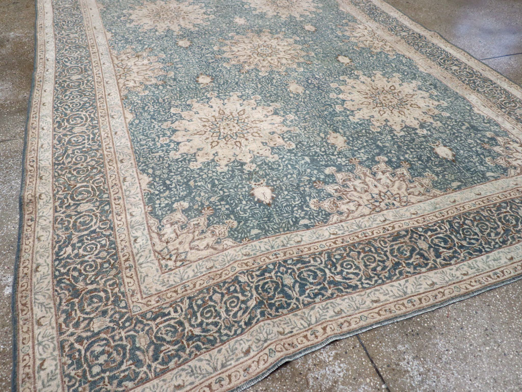 Vintage Persian Mashad Room Size Carpet, No.30609 - Gsblank