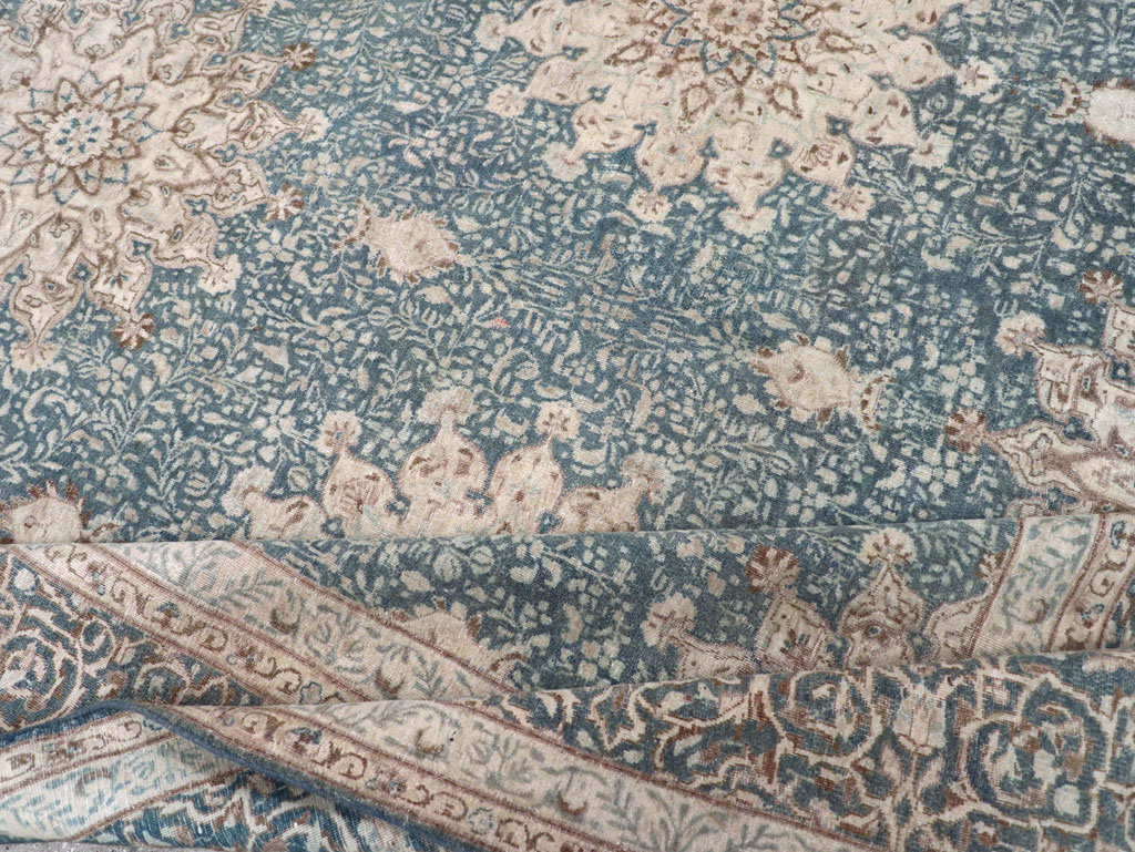 Vintage Persian Mashad Room Size Carpet, No.30609 - Gsblank