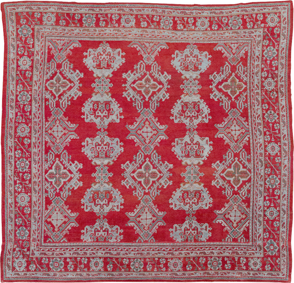 Vintage Turkish Oushak Square Room Size Carpet, No.30618 - Gsblank