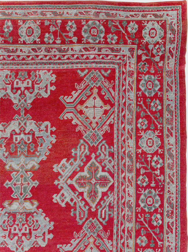 Vintage Turkish Oushak Square Room Size Carpet, No.30618 - Gsblank