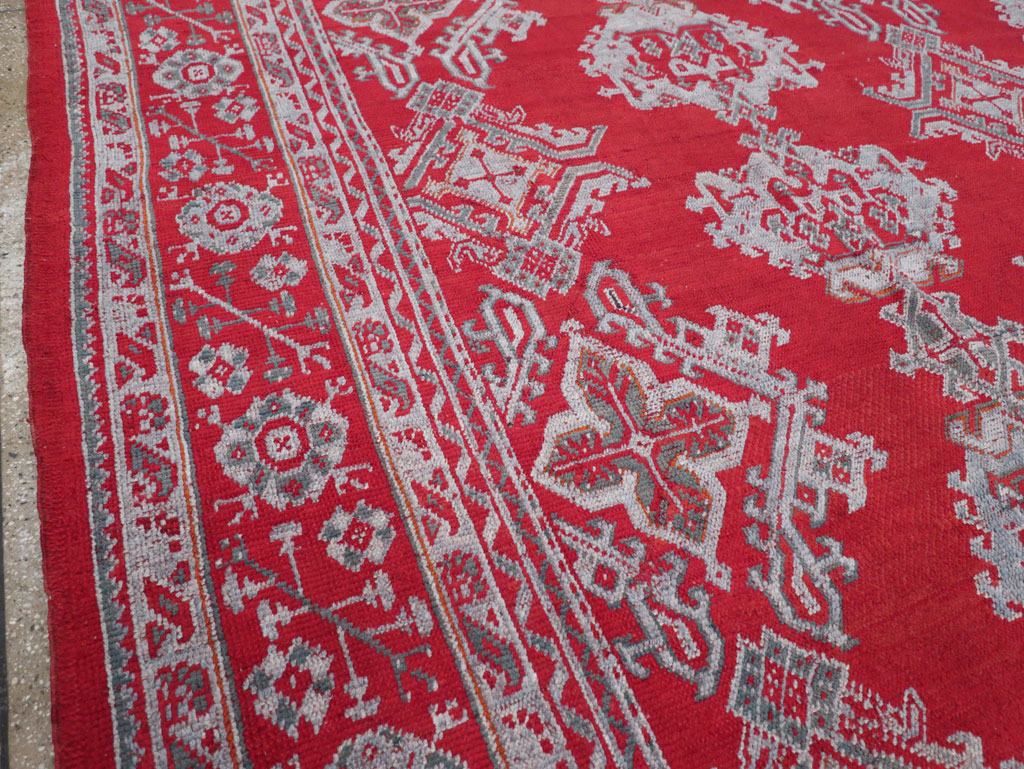 Vintage Turkish Oushak Square Room Size Carpet, No.30618 - Gsblank