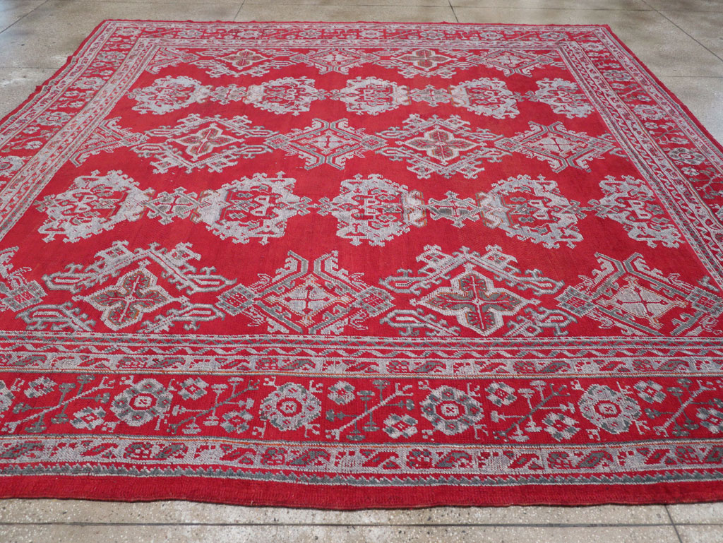 Vintage Turkish Oushak Square Room Size Carpet, No.30618 - Gsblank