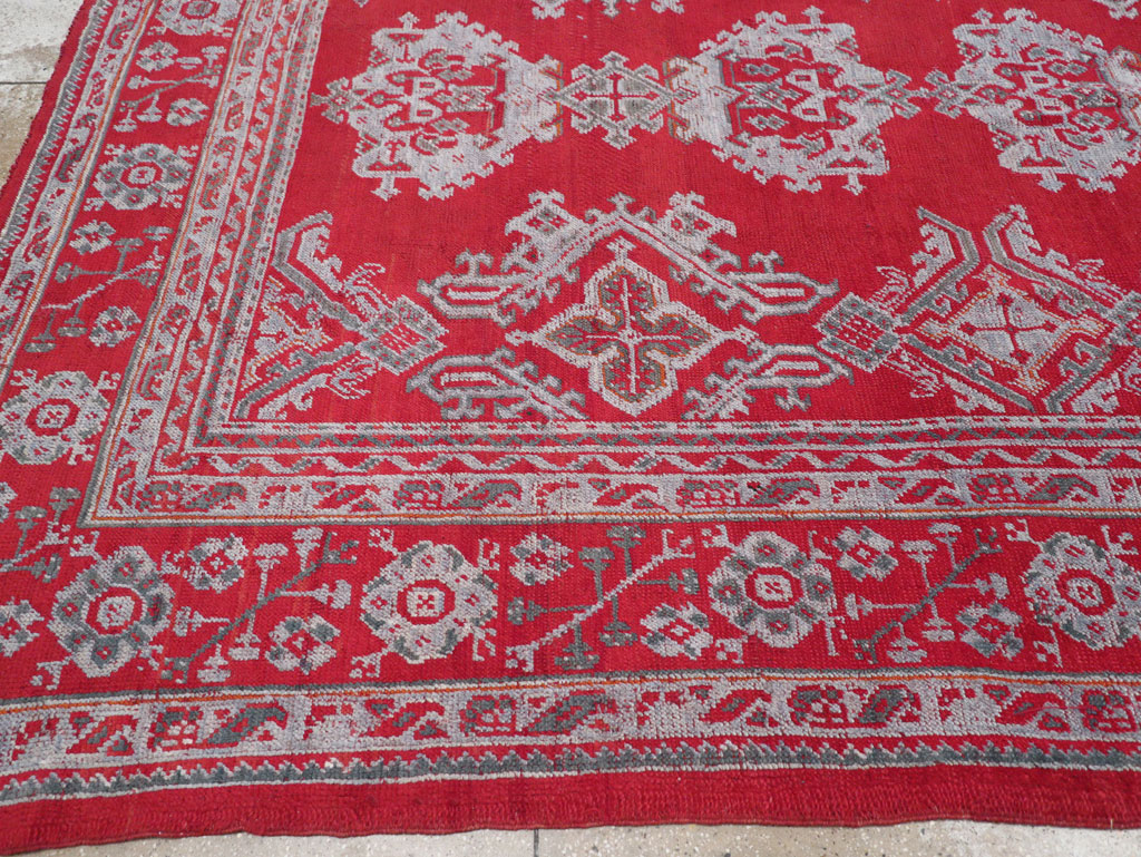 Vintage Turkish Oushak Square Room Size Carpet, No.30618 - Gsblank