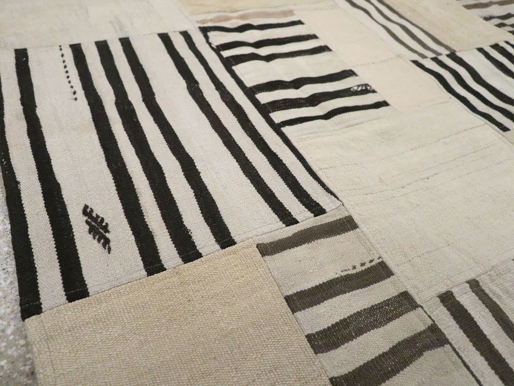 Contemporary Turkish Patchwork Style Flatweave, No.30621 - Gsblank