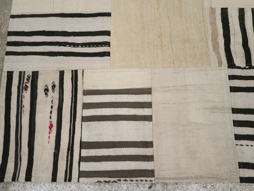 Contemporary Turkish Patchwork Style Flatweave, No.30621 - Gsblank