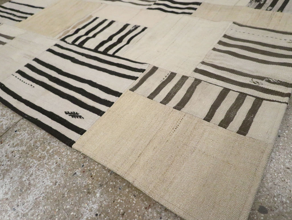 Contemporary Turkish Patchwork Style Flatweave, No.30621 - Gsblank