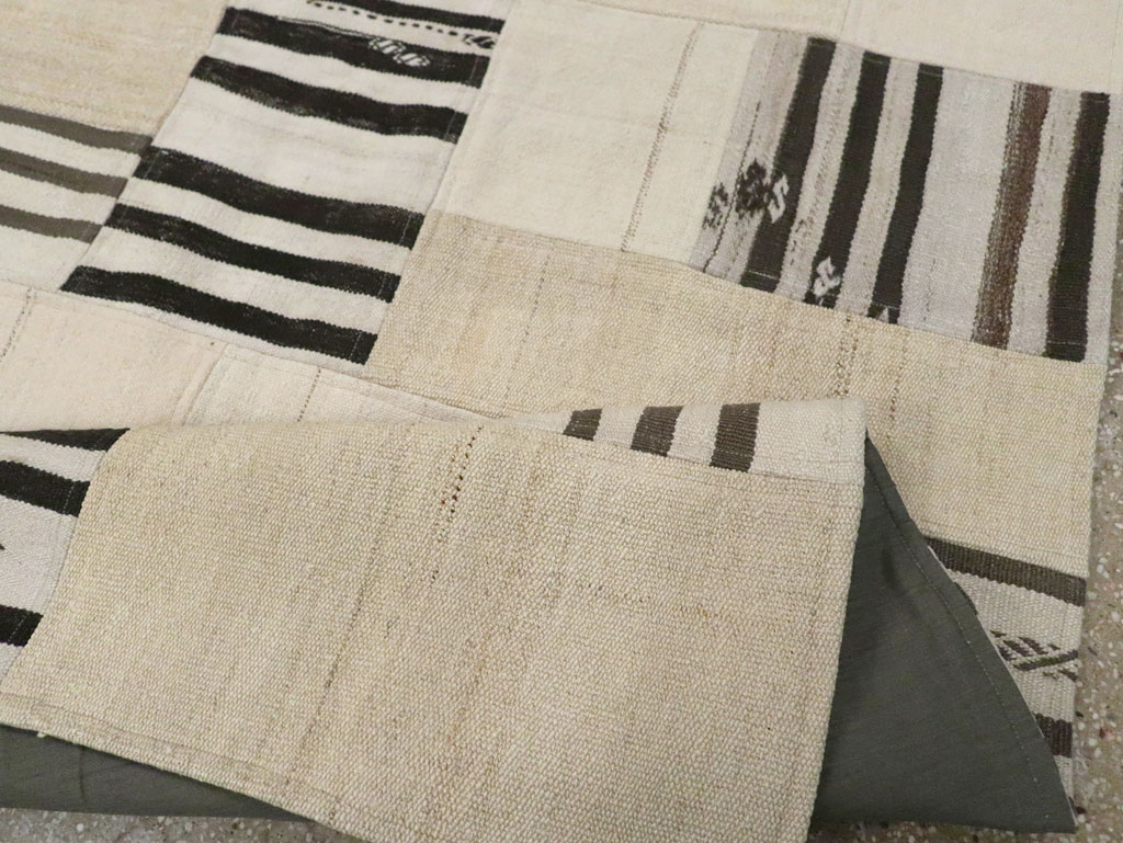 Contemporary Turkish Patchwork Style Flatweave, No.30621 - Gsblank