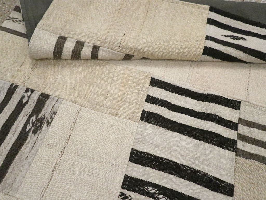 Contemporary Turkish Patchwork Style Flatweave, No.30621 - Gsblank