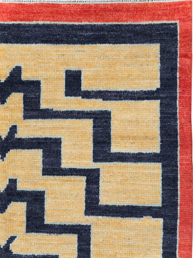 Contemporary Turkish Tulu Accent Rug, No.30627 - Gsblank