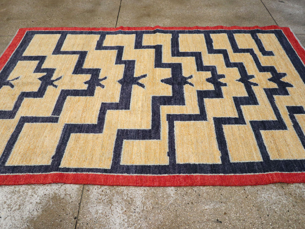 Contemporary Turkish Tulu Accent Rug, No.30627 - Gsblank