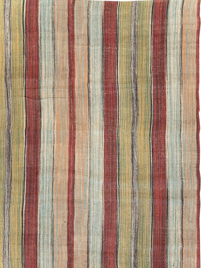 Modern Turkish Flatweave Room Size Carpet, No.30637 - Gsblank