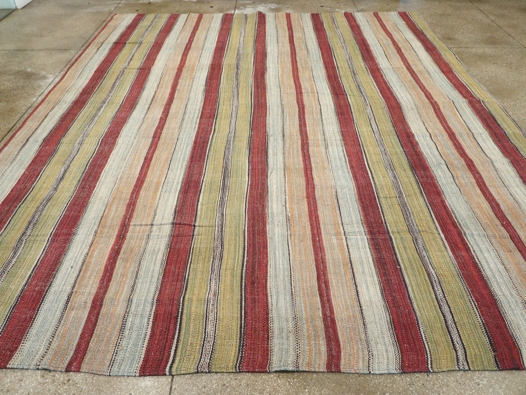 Modern Turkish Flatweave Room Size Carpet, No.30637 - Gsblank