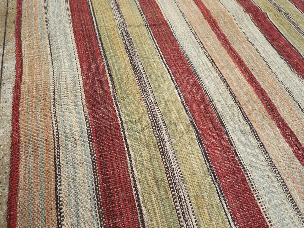 Modern Turkish Flatweave Room Size Carpet, No.30637 - Gsblank