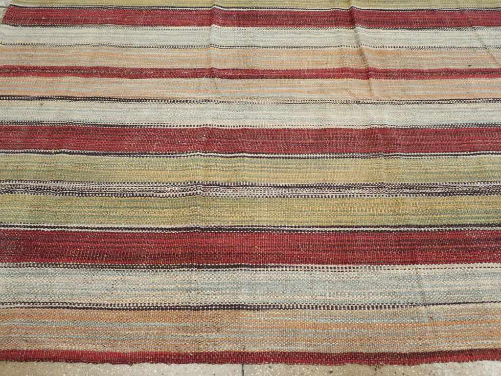 Modern Turkish Flatweave Room Size Carpet, No.30637 - Gsblank