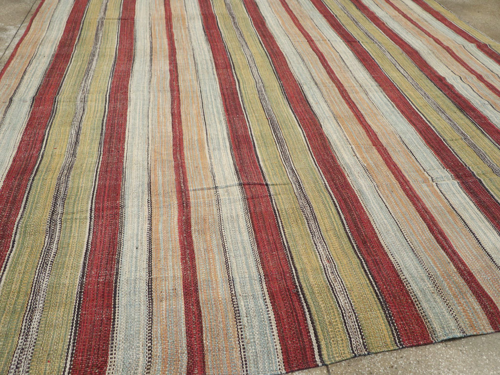 Modern Turkish Flatweave Room Size Carpet, No.30637 - Gsblank