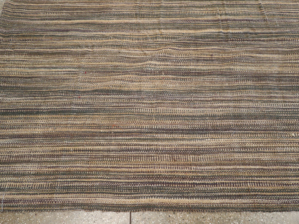 Modern Turkish Flatweave Room Size Carpet, No.30638 - Gsblank