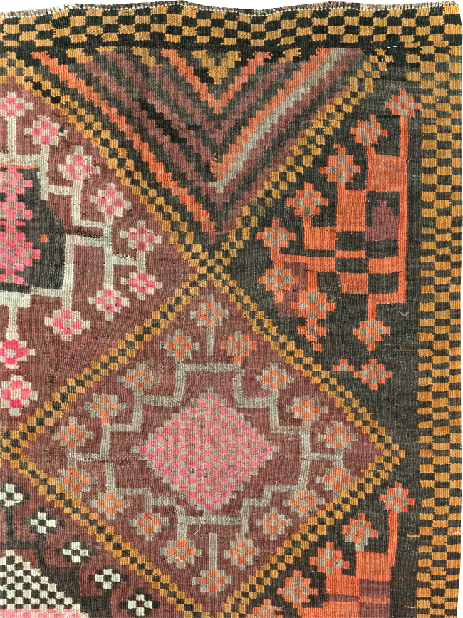 Vintage Persian Flatweave Kilim Gallery Rug, No.30651 - Gsblank