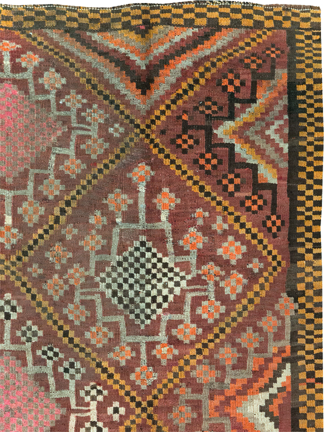 Vintage Persian Flatweave Kilim Gallery Rug, No.30651 - Gsblank