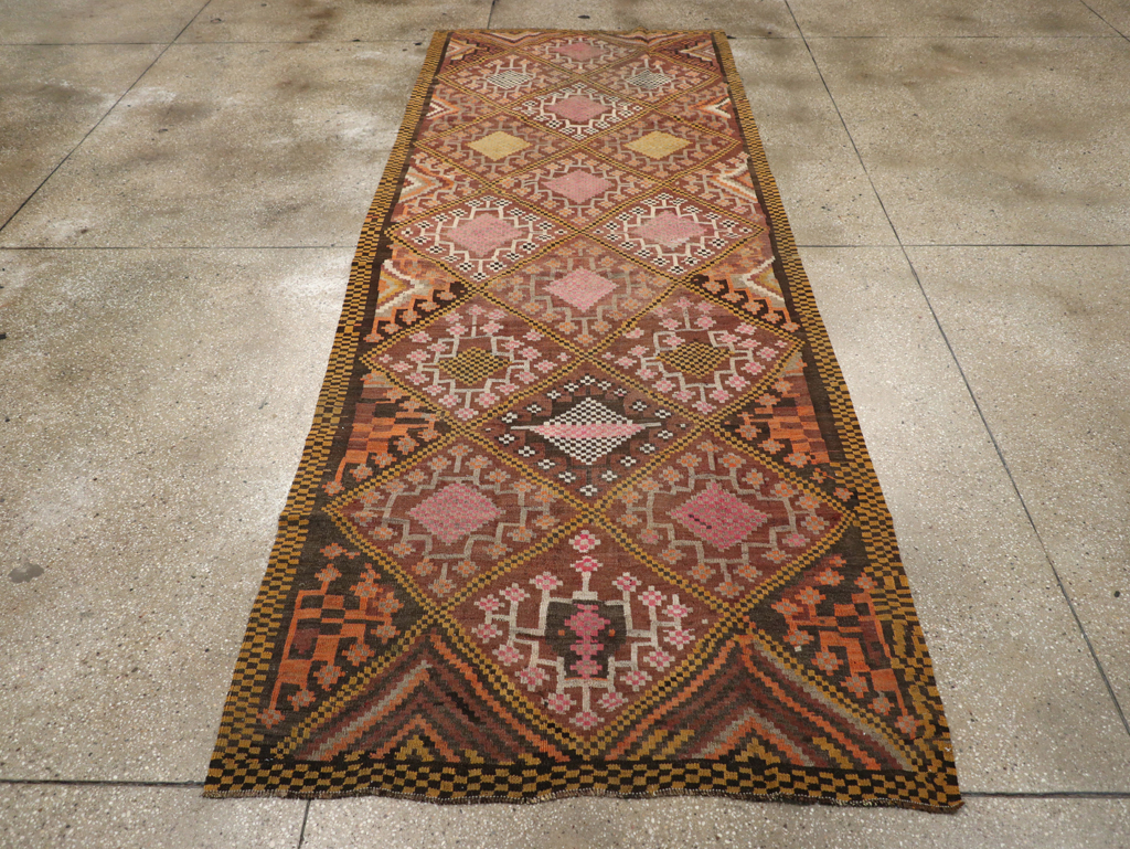 Vintage Persian Flatweave Kilim Gallery Rug, No.30651 - Gsblank