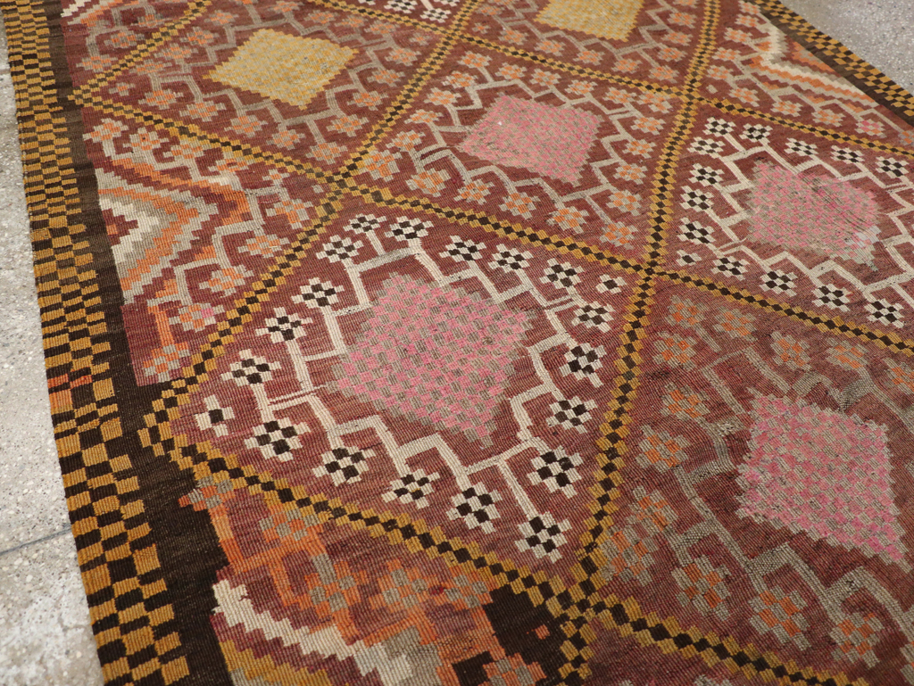 Vintage Persian Flatweave Kilim Gallery Rug, No.30651 - Gsblank