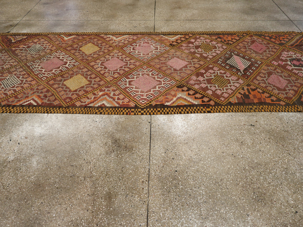 Vintage Persian Flatweave Kilim Gallery Rug, No.30651 - Gsblank