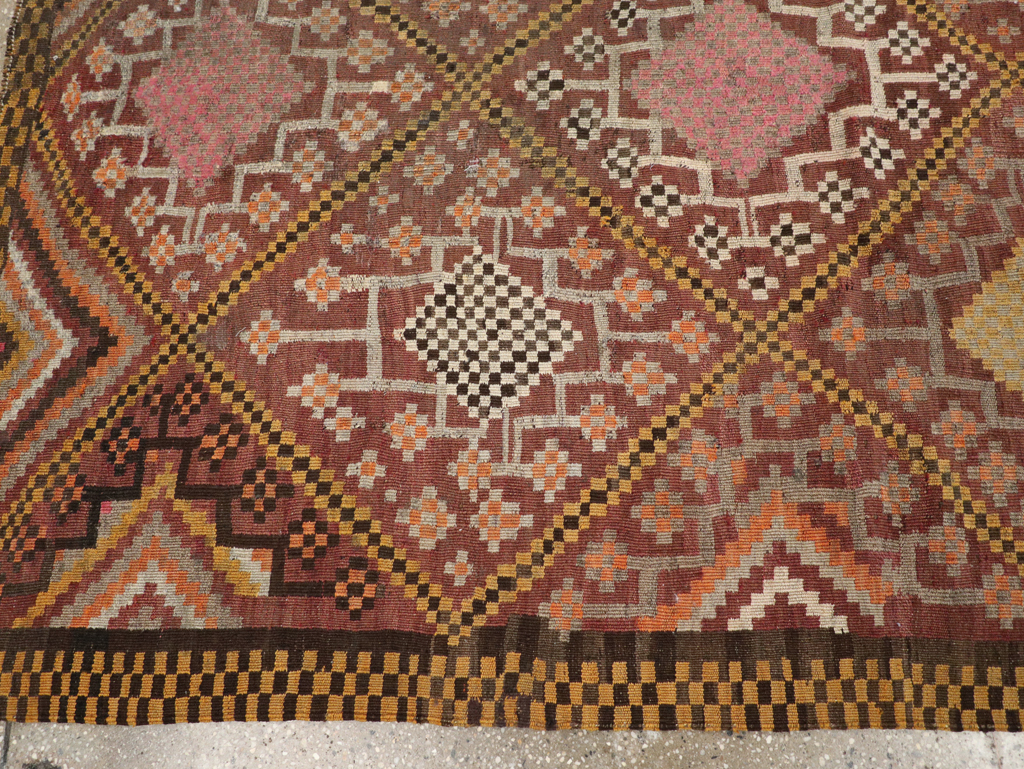 Vintage Persian Flatweave Kilim Gallery Rug, No.30651 - Gsblank