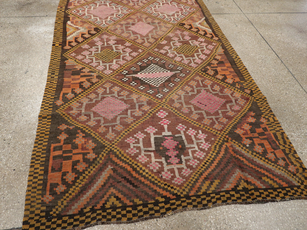 Vintage Persian Flatweave Kilim Gallery Rug, No.30651 - Gsblank