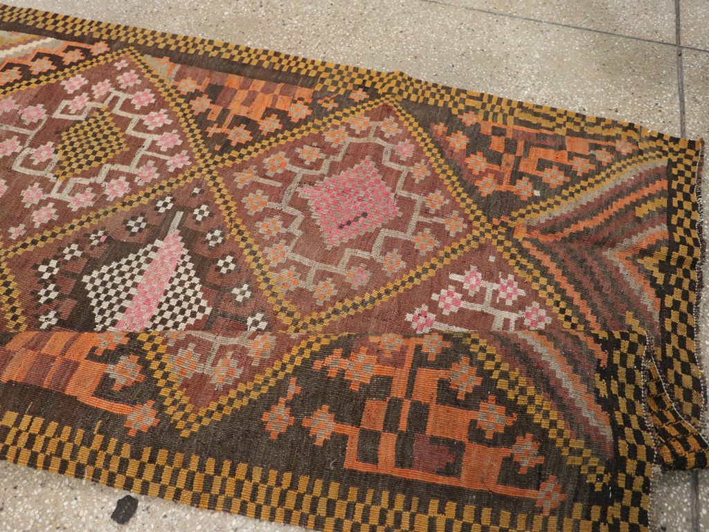 Vintage Persian Flatweave Kilim Gallery Rug, No.30651 - Gsblank