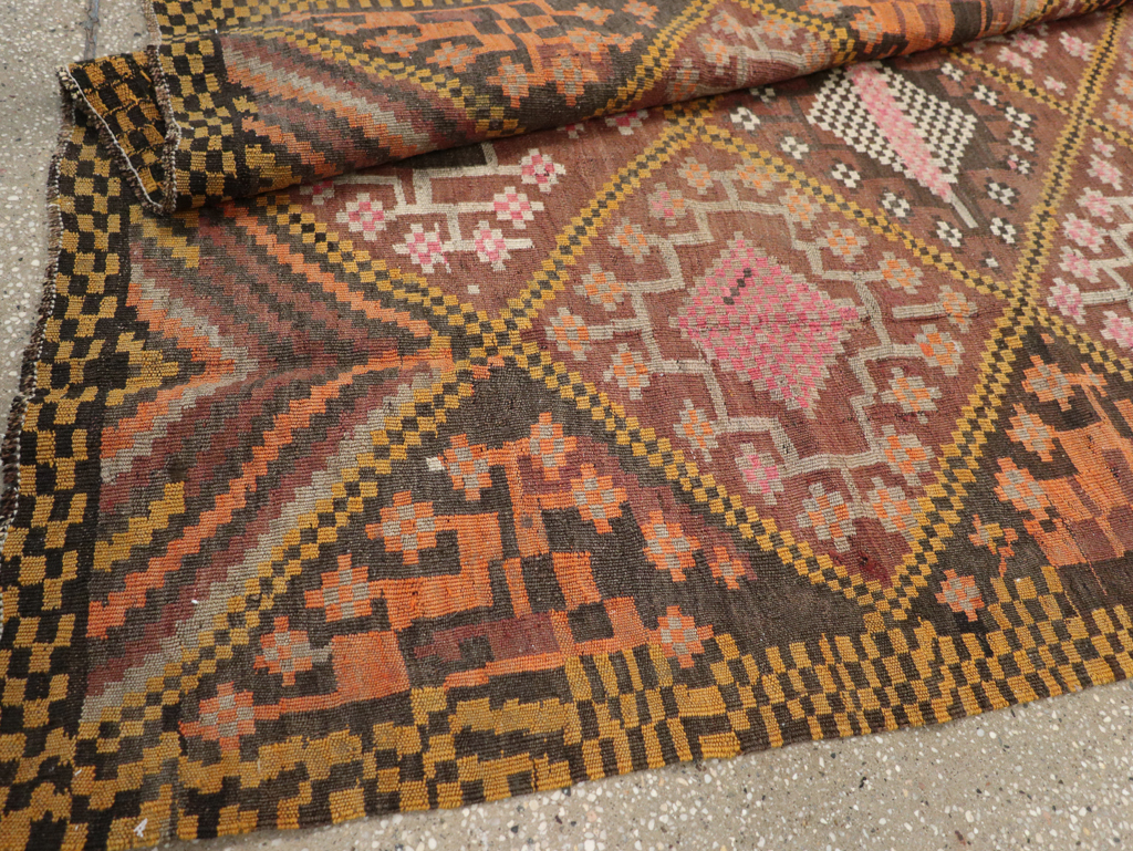 Vintage Persian Flatweave Kilim Gallery Rug, No.30651 - Gsblank