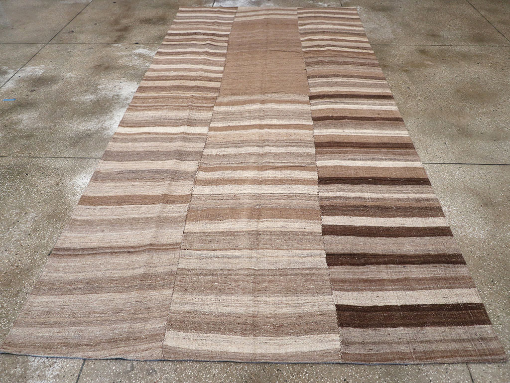 Vintage Turkish Flatweave Kilim Gallery Carpet, No.30653 - Gsblank
