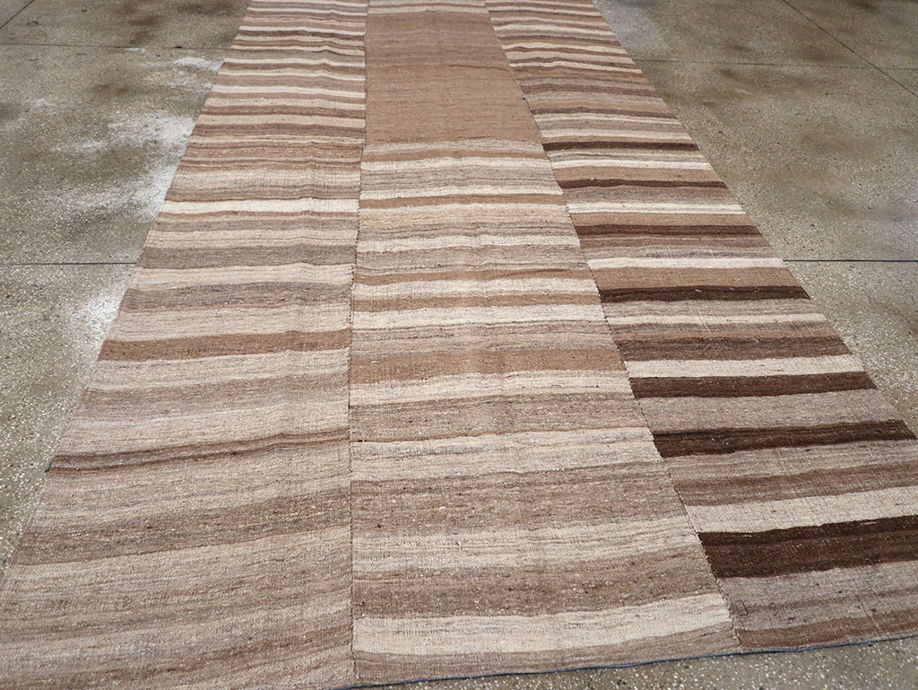 Vintage Turkish Flatweave Kilim Gallery Carpet, No.30653 - Gsblank