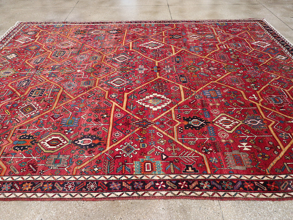 Vintage Persian Heriz Room Size Carpet, No.30663 - Gsblank