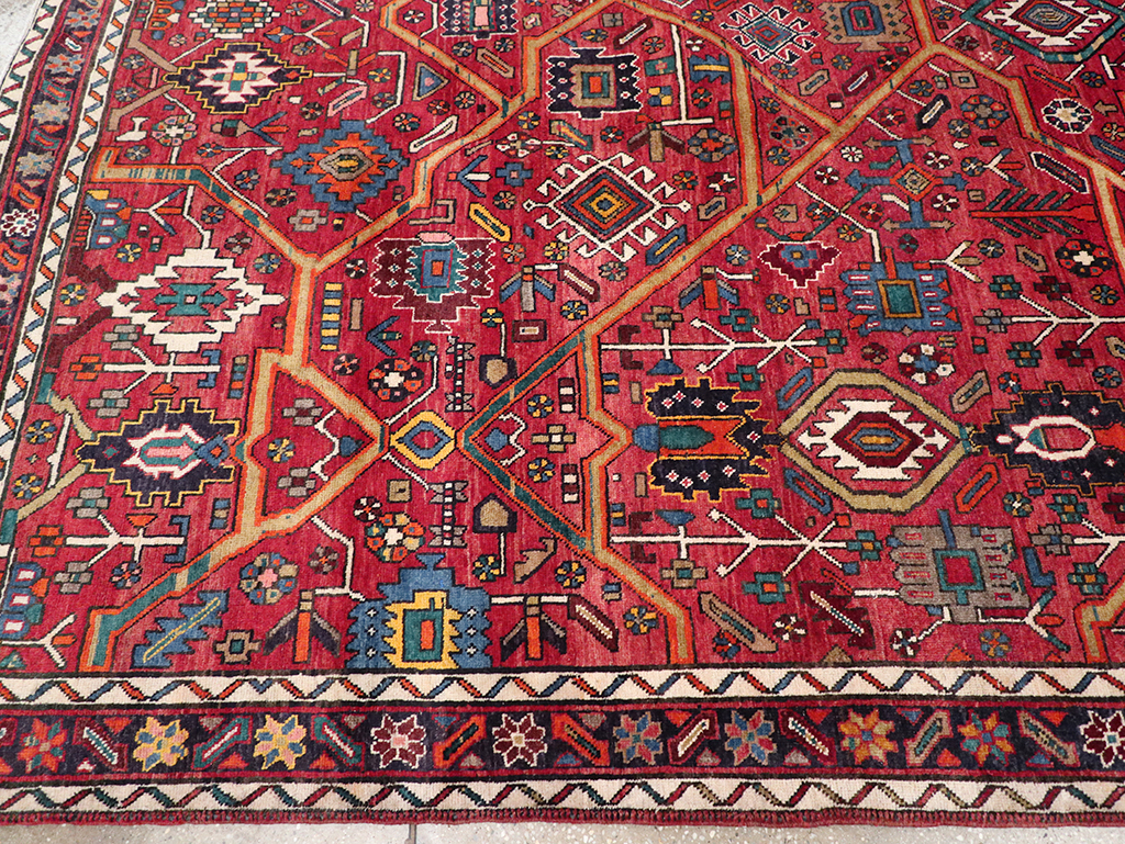 Vintage Persian Heriz Room Size Carpet, No.30663 - Gsblank