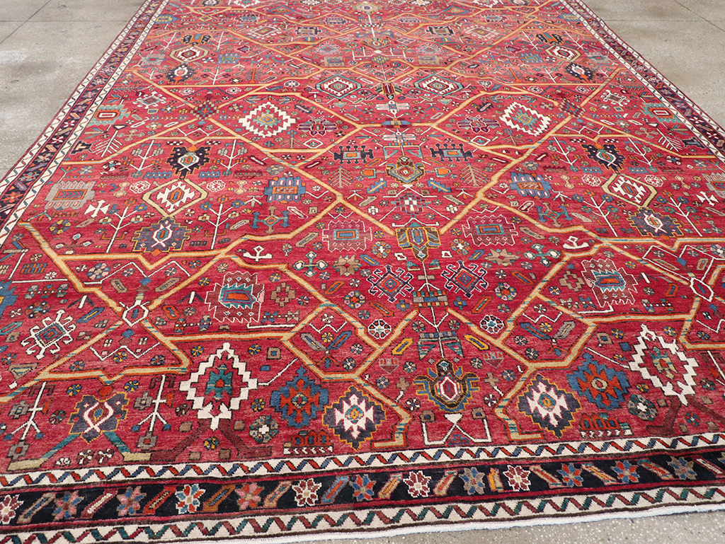 Vintage Persian Heriz Room Size Carpet, No.30663 - Gsblank