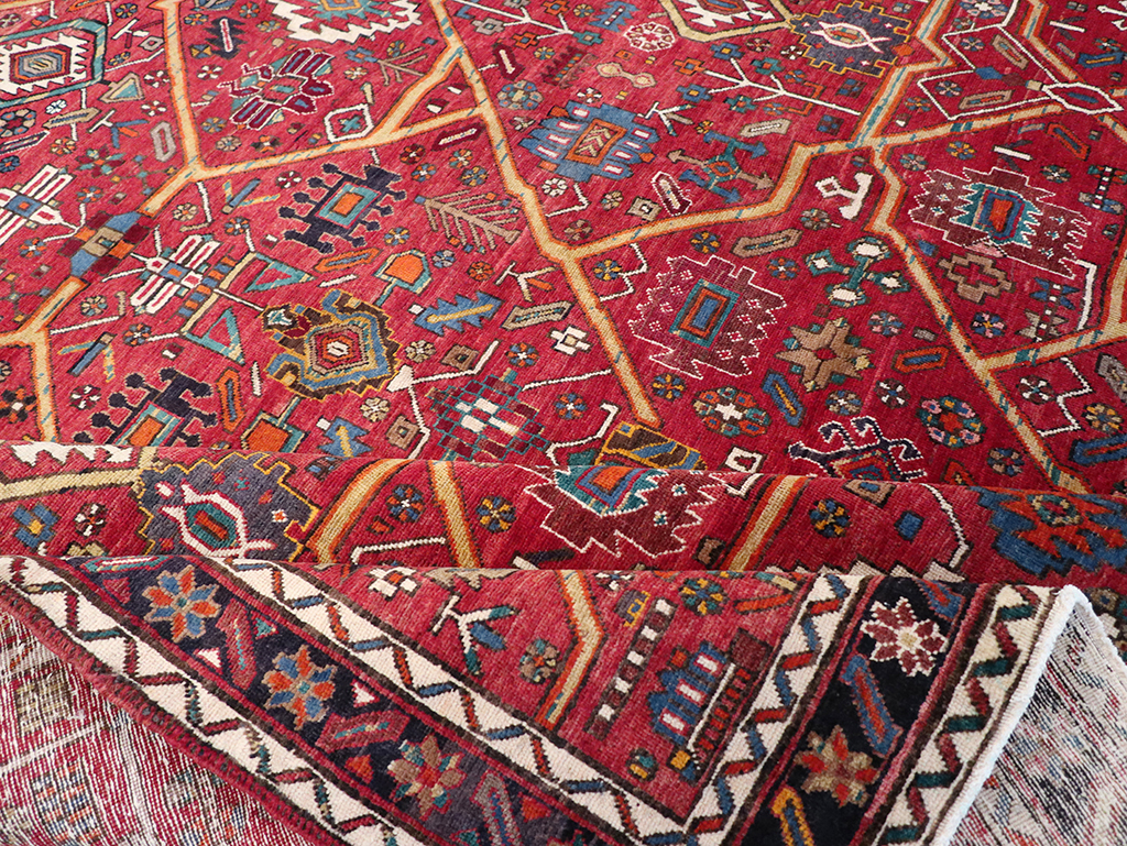 Vintage Persian Heriz Room Size Carpet, No.30663 - Gsblank