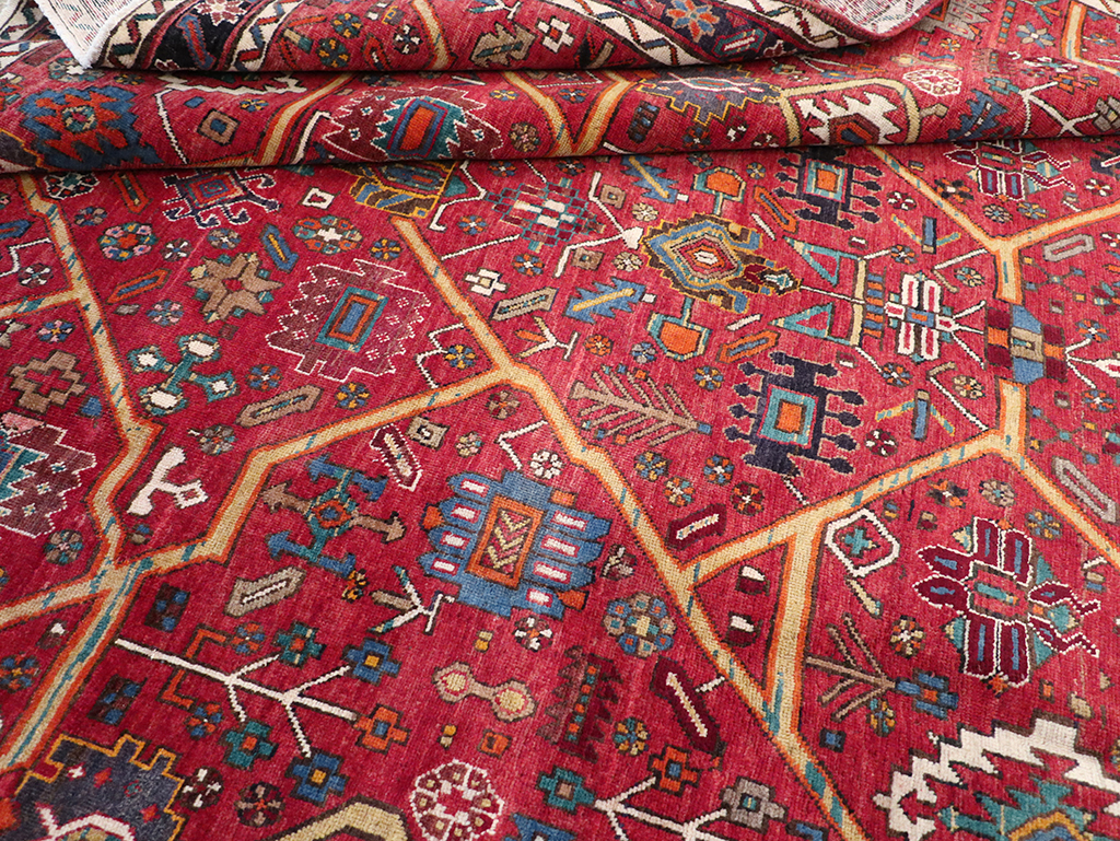 Vintage Persian Heriz Room Size Carpet, No.30663 - Gsblank